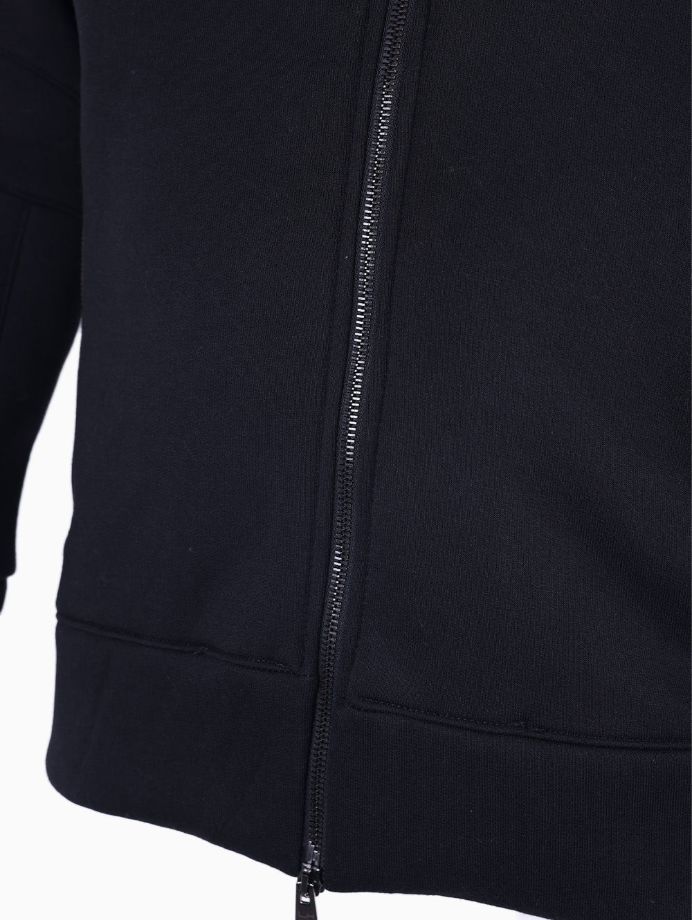 LA HAINE Men’s Black High Neck Zip Sweatshirt with dual zipper collar – Italian casual wear from Luxe Marca