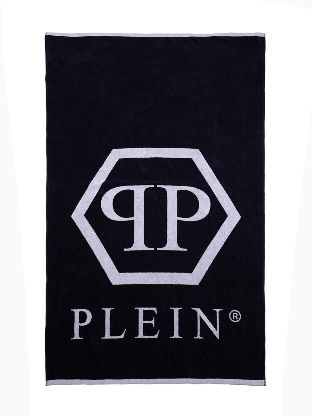 Philipp Plein beach towel in navy blue