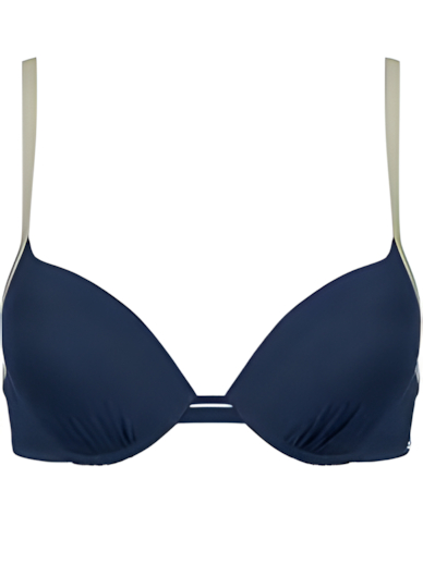 Triumph Mix & Match padded bikini bra in navy blue with mint green straps