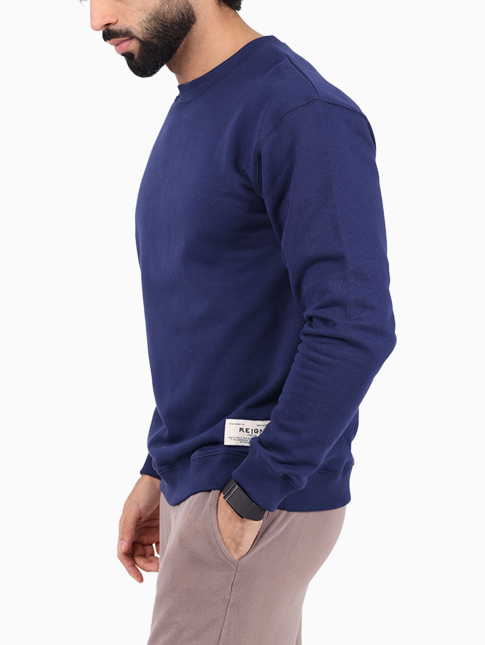 Reign Italia logo patch detail on sweatshirt