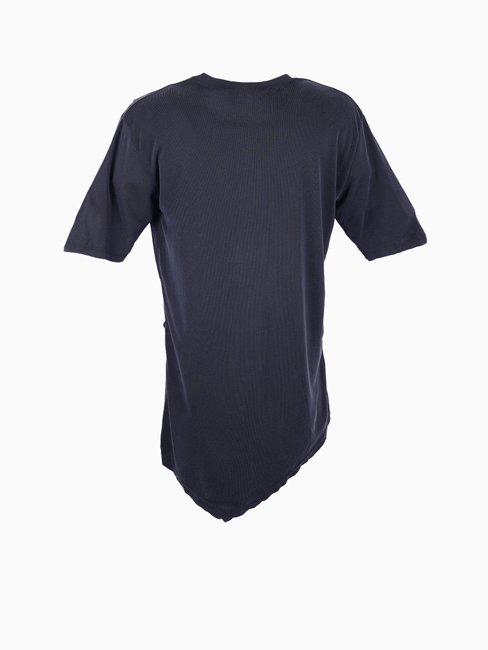 LA HAINE Men’s Black Asymmetric T-Shirt with angled hem – Italian streetwear-inspired style at Luxe Marca