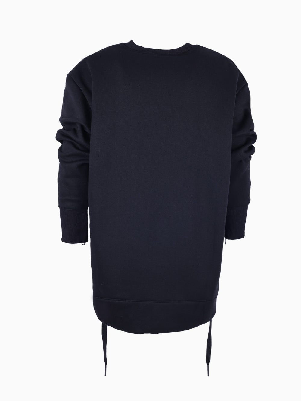 LA HAINE Men’s Black Longline Sweatshirt with adjustable hem and ribbed cuffs – Italian streetwear at Luxe Marca
